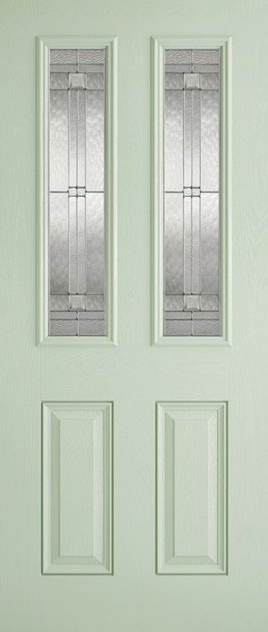 LPD - External Door - GRP Malton Green Glazed 2L 2032 x 813 (32")  GRPMALGRN32