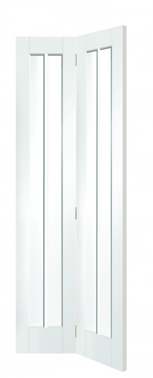XL JOINERY DOORS -  GWPBFWOR30 Internal White Primed Worcester Bi-Fold with Clear Glass  GWPBFWOR30
