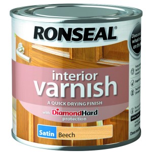 Ronseal Interior Varnish 250ml Satin Dark Oak [RONS36826]