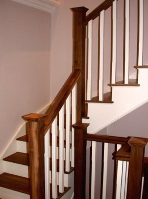 Pear Stairs - RAF London with Walnut Newels (80)