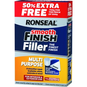 Ronseal Smooth Finish Multi Purpose Powder Wall Filler 1kg [RONS36549]