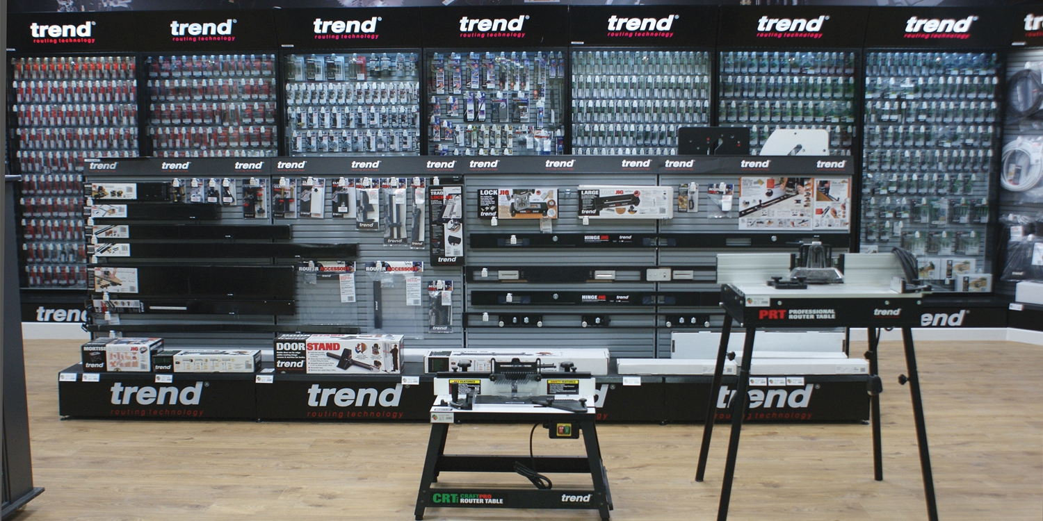 Trend routing products displayed in Chester Boys and Boden branches