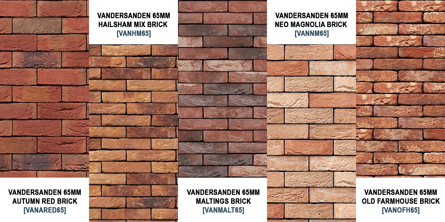 Different Vandersanden bricks available from Boys and Boden Chester