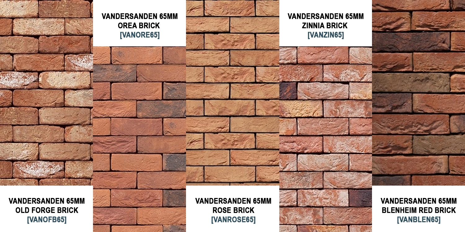 Range of Vandersanden bricks available for collection or delivery at Boys and Boden.